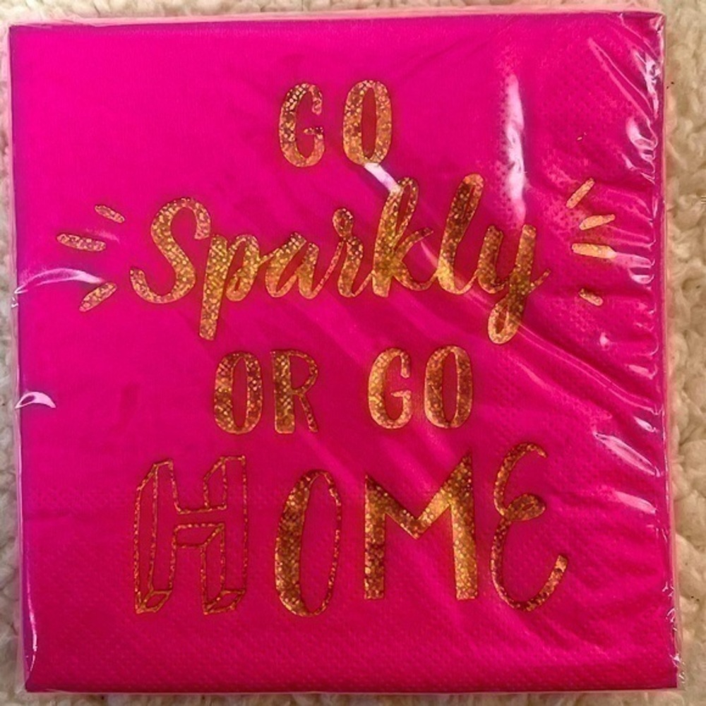🎉 2/$10 Slant "Go Sparkly" Beverage Napkins